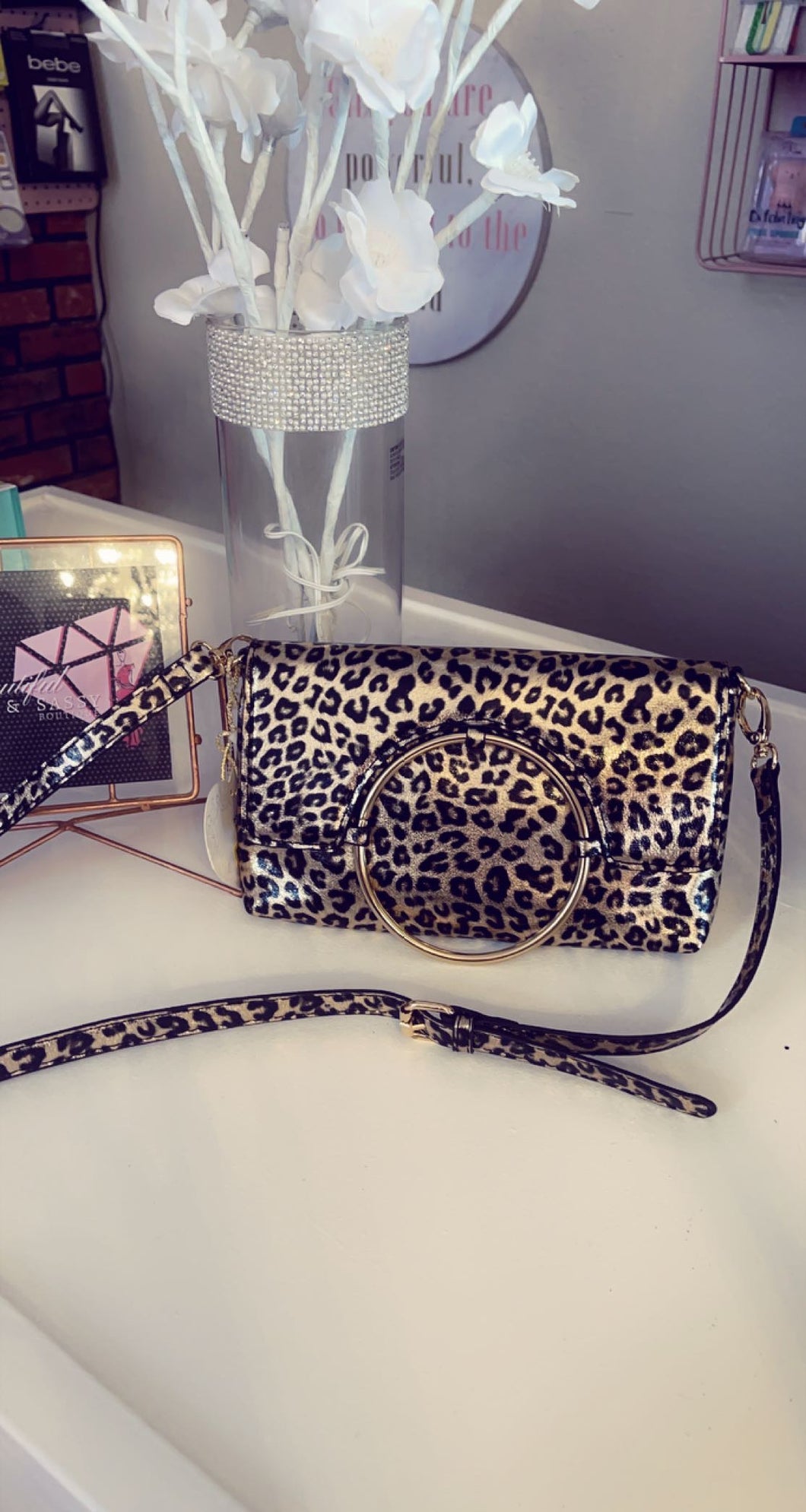 Adjustable Cheetah Crossbody Purse